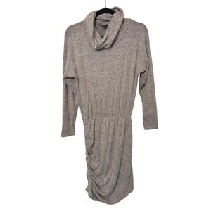 Boston Proper Dress Women's‎ S Cowl Neck Ruched Midi cozy Stretch comfort hygge